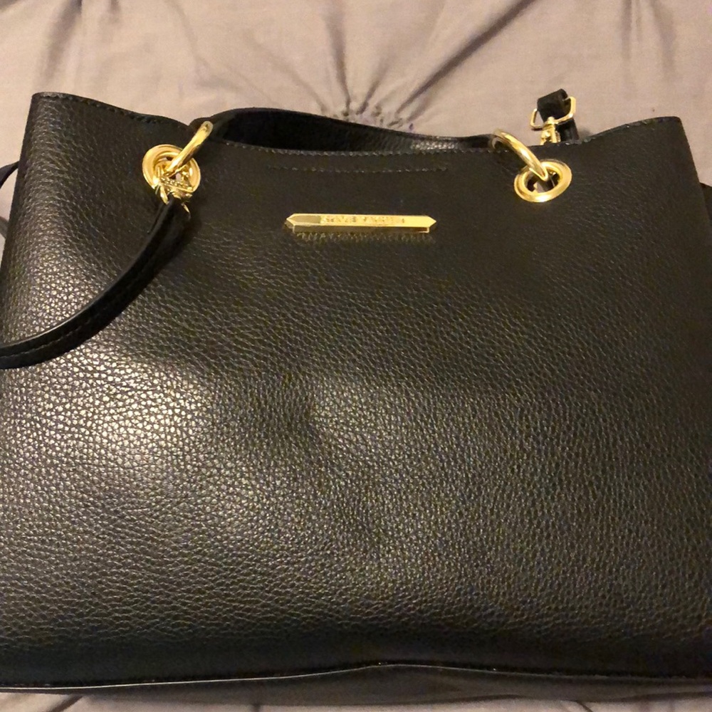 Steve Madden black detachable shoulder strap satchel purse